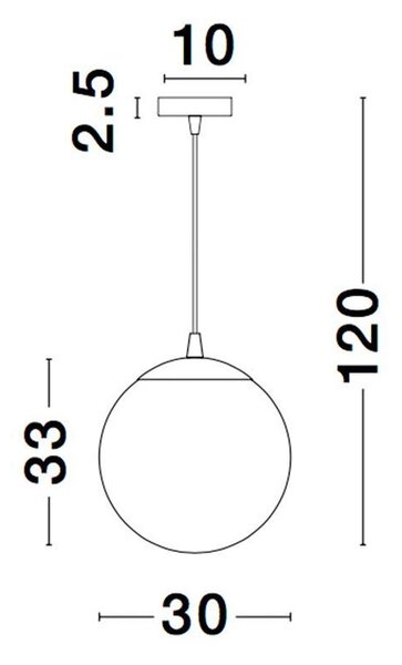 Nova Luce Závěsné svítidlo LAZIONE kouřové skl, 30cm, E27 1x12W