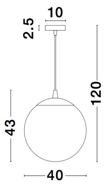 Nova Luce Závěsné svítidlo LAZIONE kouřové sklo, 40cm, E27 1x12W