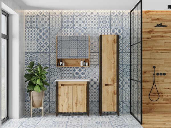 Lavedo Queen 65 Wotan Oak koupelnová skříňka s umyvadlem