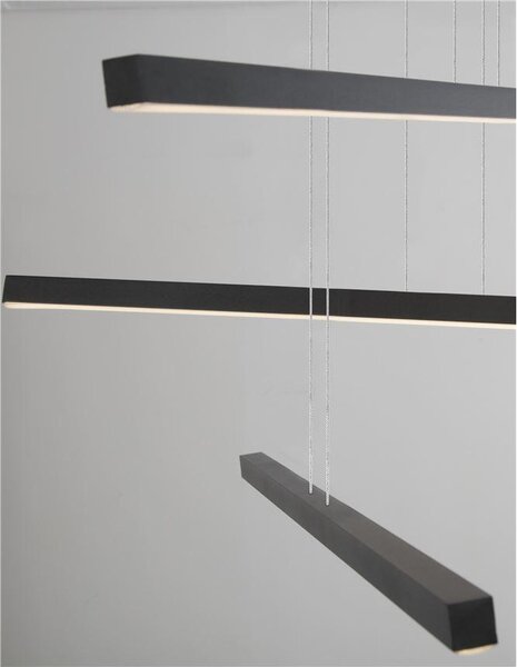 Nova Luce Závěsné svítidlo LIOR černý hliník a akryl LED 40W 3000K