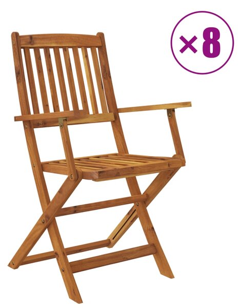 9dílný skládací zahradní jídelní set masivní akáciové dřevo