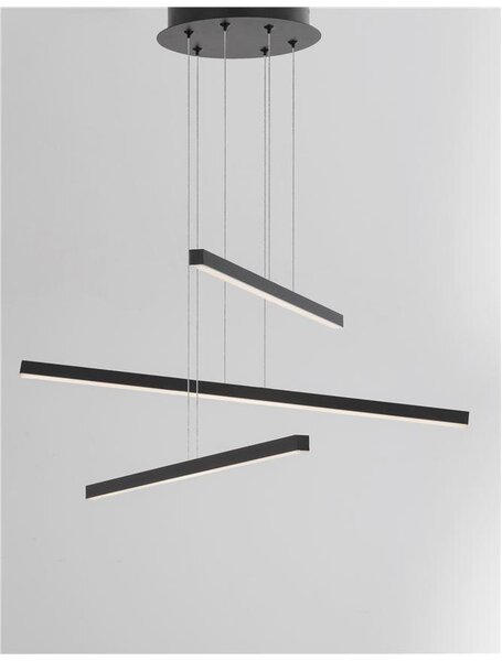 Nova Luce Závěsné svítidlo LIOR černý hliník a akryl LED 40W 3000K