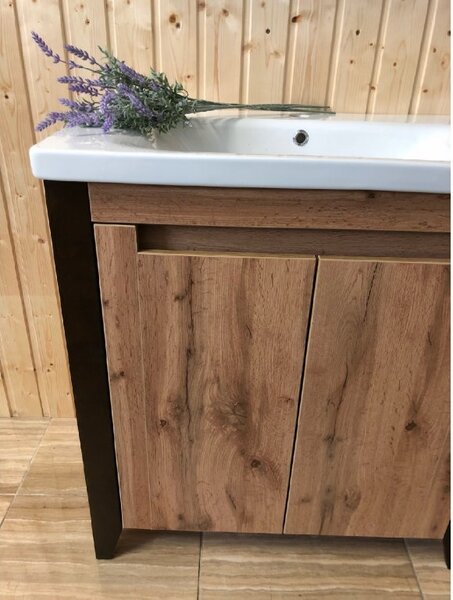 Lavedo Queen 65 Wotan Oak koupelnová skříňka s umyvadlem