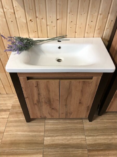 Lavedo Queen 80 Wotan Oak koupelnová skříňka s umyvadlem