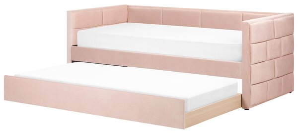 Sametová rozkládací postel 90 x 200 cm CHAVONNE