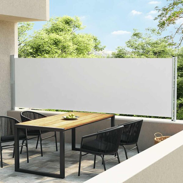Zatahovací boční markýza / zástěna 140 x 600 cm krémová