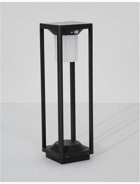 Nova Luce Venkovní sloupkové svítidlo LOVETO, LED 1.5W 3000K 3.7V, IP65 solární / vypínač na těle / pohybový senzor