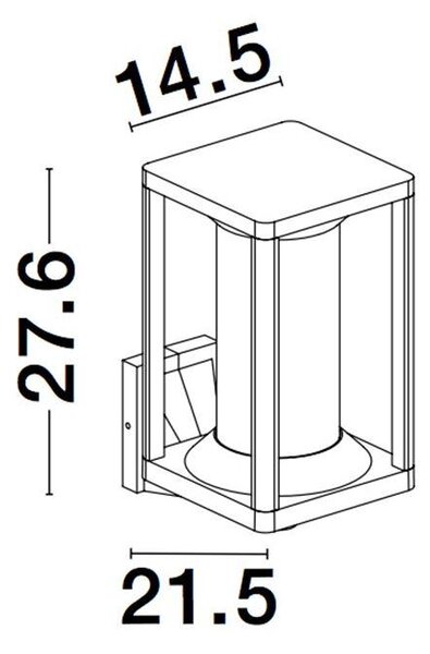 Nova Luce Venkovní nástěnné svítidlo LOEVE antracitový hliník a čirý akryl E27 1x12W IP65