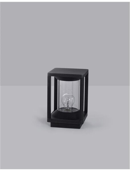 Nova Luce Venkovní sloupkové svítidlo LOEVE antracitový hliník a čirý akryl E27 1x12W IIP65