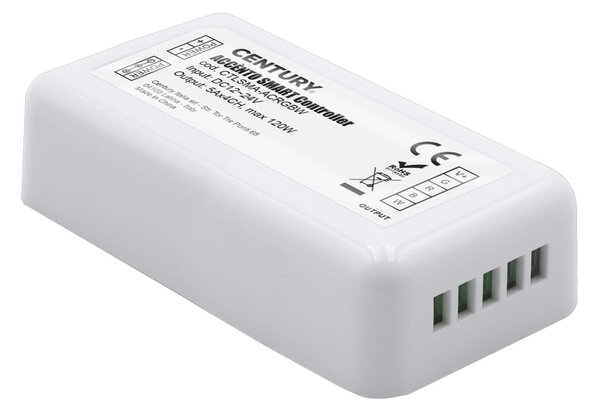 CEN CTLSMA-ACRGBW DRIVER ACCENTO SMART pro ovládání RGBW LED pásků-max 120W 12-24VDC, 4 kanályx5A. Pro LED pásek ACRGBW-196010 Tuya WiFi - CENTURY