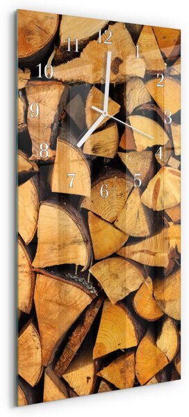 Skleněné hodiny vertikální Dřevo zsppb-30x60-00079551
