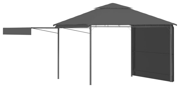 Altán se dvěma extra stříškami 3x3x2,75 m antracitový 180 g/m²