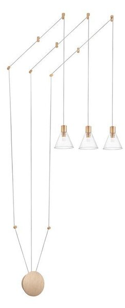 Nova Luce Závěsné svítidlo MARCE zlatý hliník čiré sklo LED 15W 3000K
