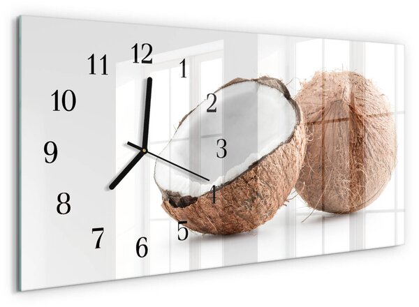 Skleněné hodiny horizontální Kokosové ořechy zsppc-60x30-00295341