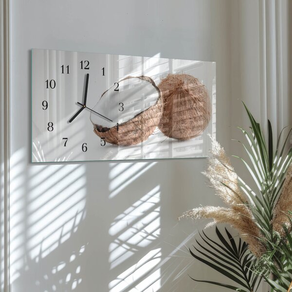 Skleněné hodiny horizontální Kokosové ořechy zsppc-60x30-00295341