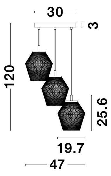 Nova Luce Závěsné svítidlo MAGIO, E27 3x12W