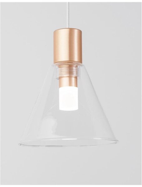 Nova Luce Závěsné svítidlo MARCE zlatý hliník čiré sklo LED 5W 3000K