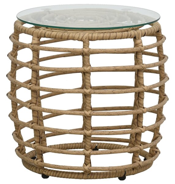 3dílný bistro set polyratan dub