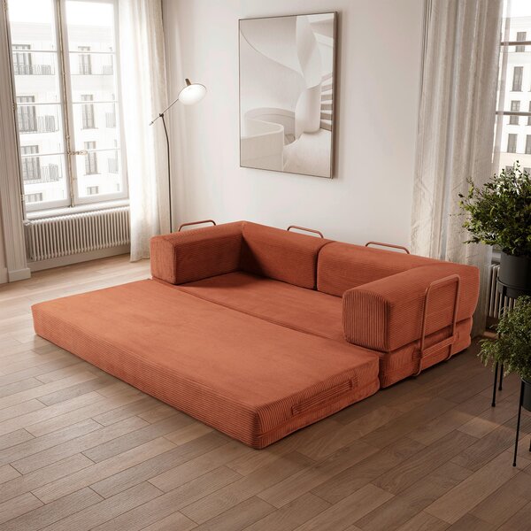 ROZKLÁDACÍ POHOVKA, textil, terracotta Livetastic - Rozkládací pohovky, Online Only