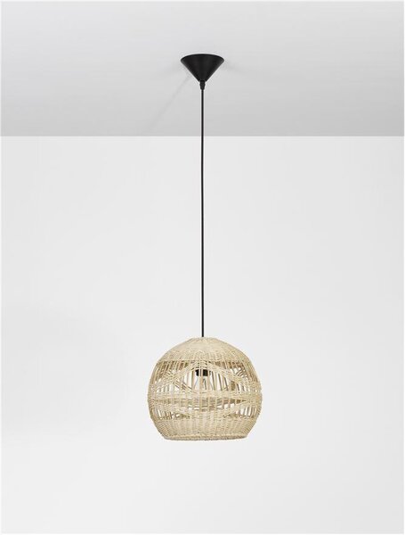 Nova Luce Závěsné svítidlo MARLO přírodní ratan, 30cm, E27 1x12W