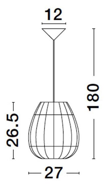 Nova Luce Závěsné svítidlo MARLO přírodní ratan, 27cm, E27 1x12W