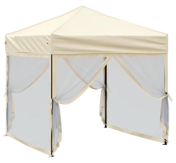 Skládací party stan s bočními stěnami krémový 2 x 2 m