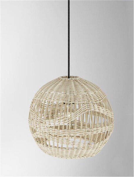 Nova Luce Závěsné svítidlo MARLO přírodní ratan, 30cm, E27 1x12W