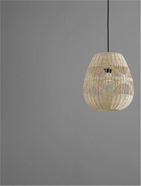 Nova Luce Závěsné svítidlo MARLO přírodní ratan, 30cm, E27 1x12W