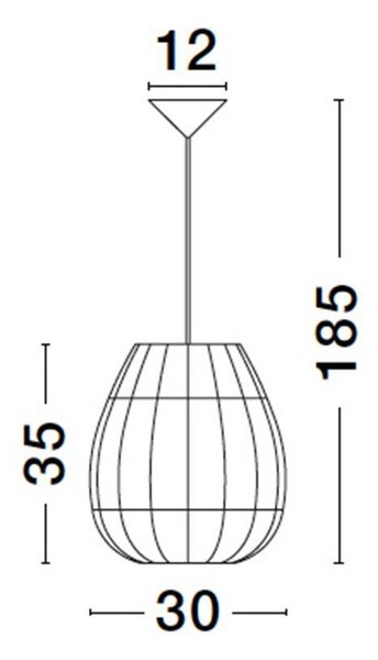 Nova Luce Závěsné svítidlo MARLO přírodní ratan, 30cm, E27 1x12W