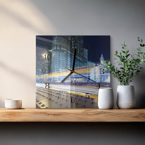 Skleněné hodiny na stěnu Horizont zskc-30x30-00178268