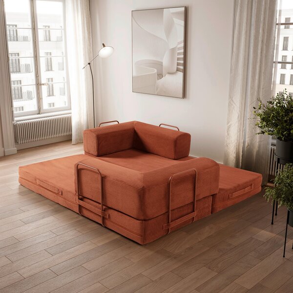 ROZKLÁDACÍ POHOVKA, textil, terracotta Livetastic - Rozkládací pohovky, Online Only