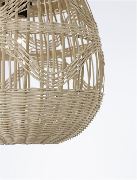 Nova Luce Závěsné svítidlo MARLO přírodní ratan, 30cm, E27 1x12W