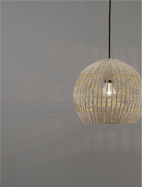 Nova Luce Závěsné svítidlo MARLO přírodní ratan, 30cm, E27 1x12W