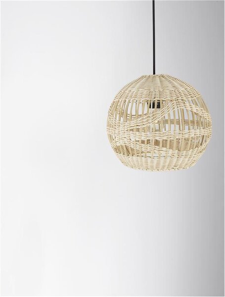 Nova Luce Závěsné svítidlo MARLO přírodní ratan, 30cm, E27 1x12W