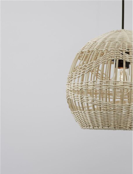 Nova Luce Závěsné svítidlo MARLO přírodní ratan, 30cm, E27 1x12W