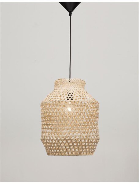 Nova Luce Závěsné svítidlo MIA přírodní ratan, E27 1x12W