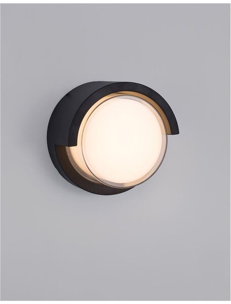 Nova Luce Venkovní nástěnné svítidlo MAX tmavě šedé, LED 12W 3000K, 120st. IP65