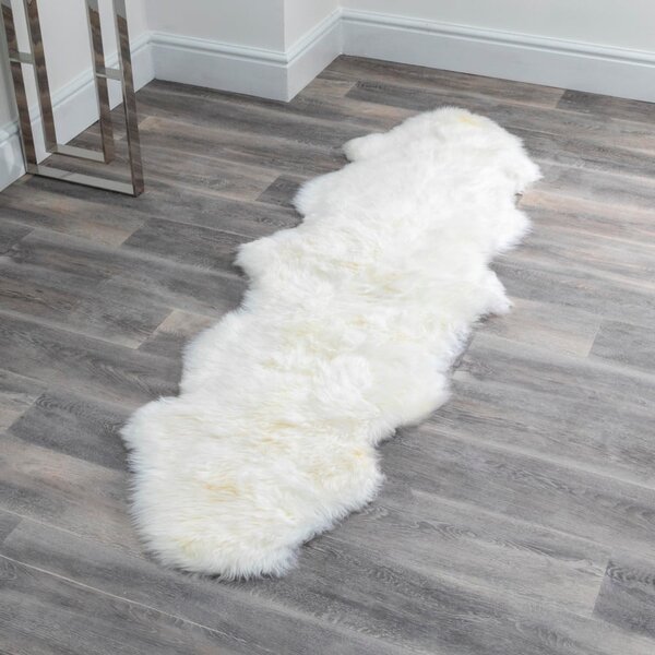 Bílá ovčí kožešina Native Natural Double, 60 x 240 cm