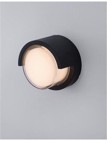 Nova Luce Venkovní nástěnné svítidlo MAX tmavě šedé, LED 12W 3000K, 120st. IP65