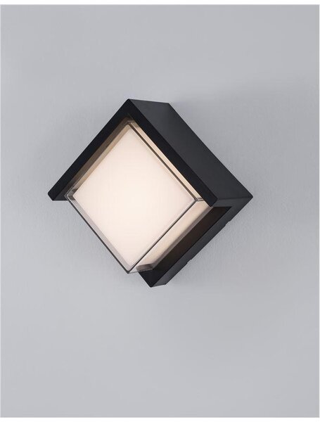 Nova Luce Venkovní nástěnné svítidlo MAX tmavě šedé, LED 12W 3000K, 120st. IP65