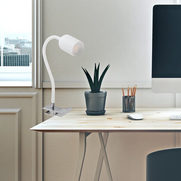 Stolní lampa s klipem TK 4559 TOP bílá