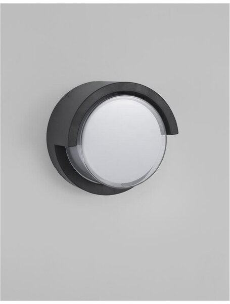 Nova Luce Venkovní nástěnné svítidlo MAX tmavě šedé, LED 12W 3000K, 120st. IP65