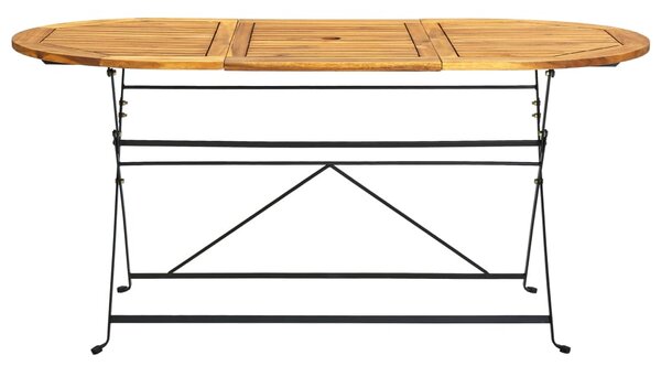 Zahradní stůl 160 x 85 x 74 cm masivní akáciové dřevo oválný