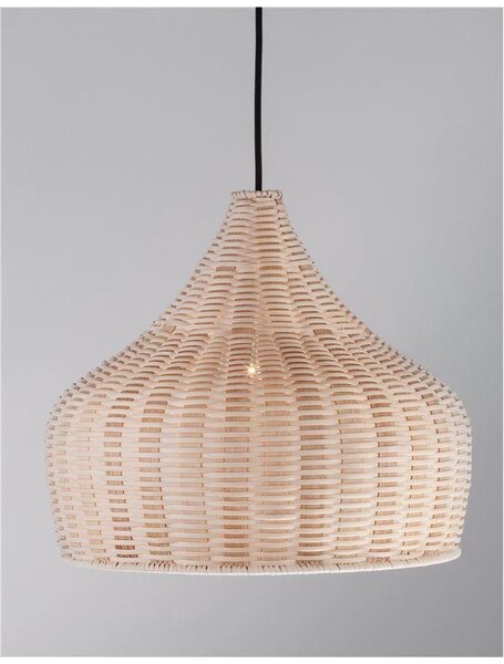 Nova Luce Závěsné svítidlo MIA přírodní ratan, E27 1x12W