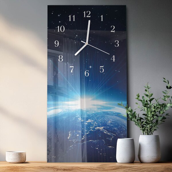 Skleněné hodiny vertikální Země Wellall zsppb-30x60-00058412