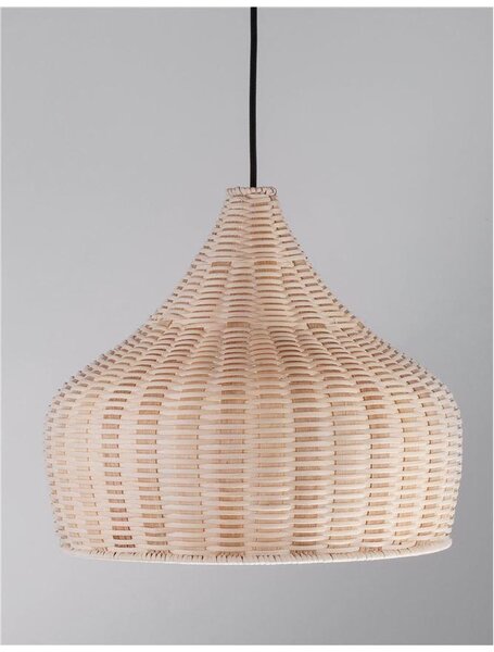Nova Luce Závěsné svítidlo MIA přírodní ratan, E27 1x12W