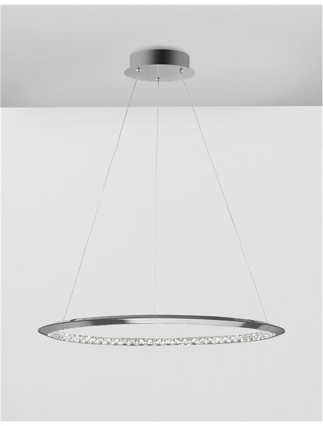 Nova Luce Závěsné svítidlo NETUNO chromovaný hliník křišťál LED 32W 3000K stmívatelné