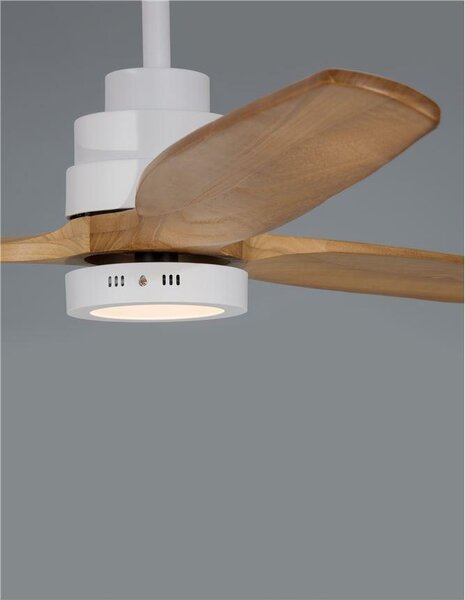 Nova Luce Stropní ventilátor se světlem NATURE, dubové dřevo, 5 rychlostí 25W LED