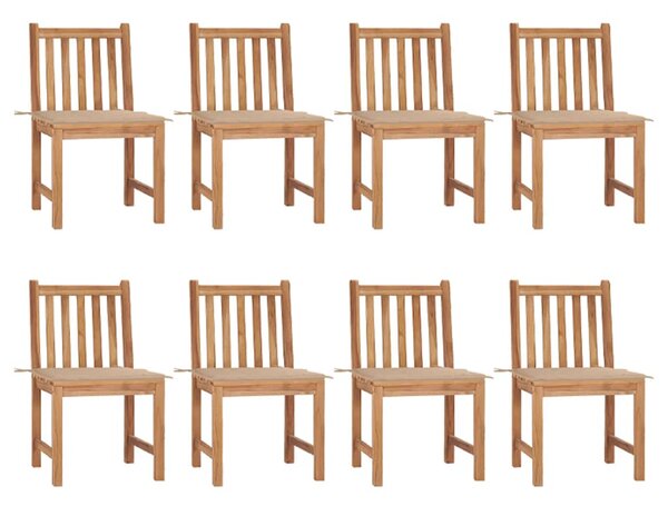 Zahradní židle 8 ks s poduškami masivní teak