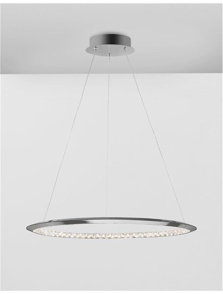 Nova Luce Závěsné svítidlo NETUNO chromovaný hliník křišťál LED 32W 3000K stmívatelné